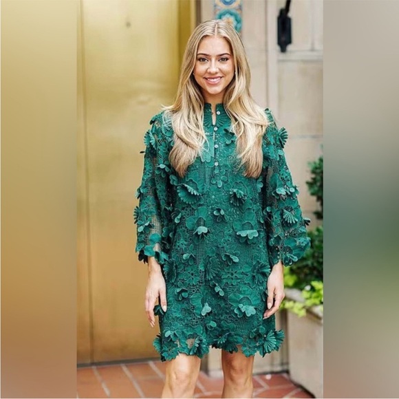 New J. Marie Seraphina 3D Floral Lace Shift Dress size Small - Picture 2 of 14